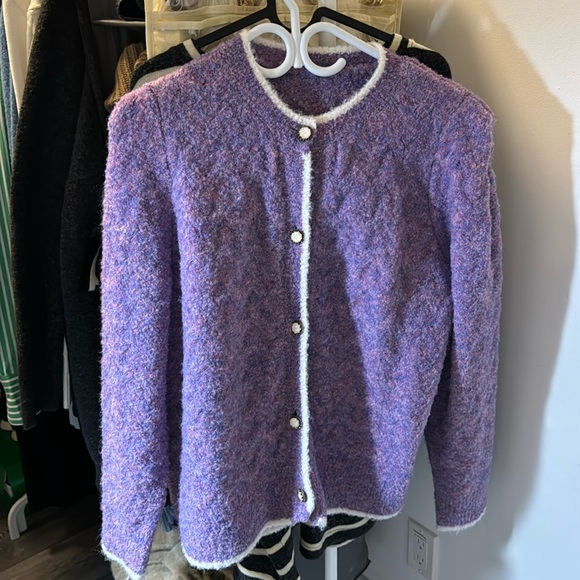 Vintage elegant purple cardigan - Picture 1 of 2